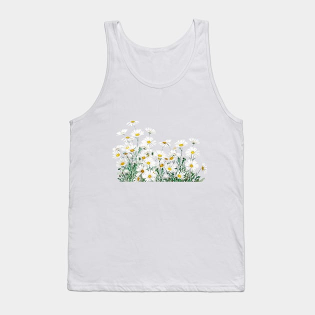 white daisy horizontal Tank Top by colorandcolor